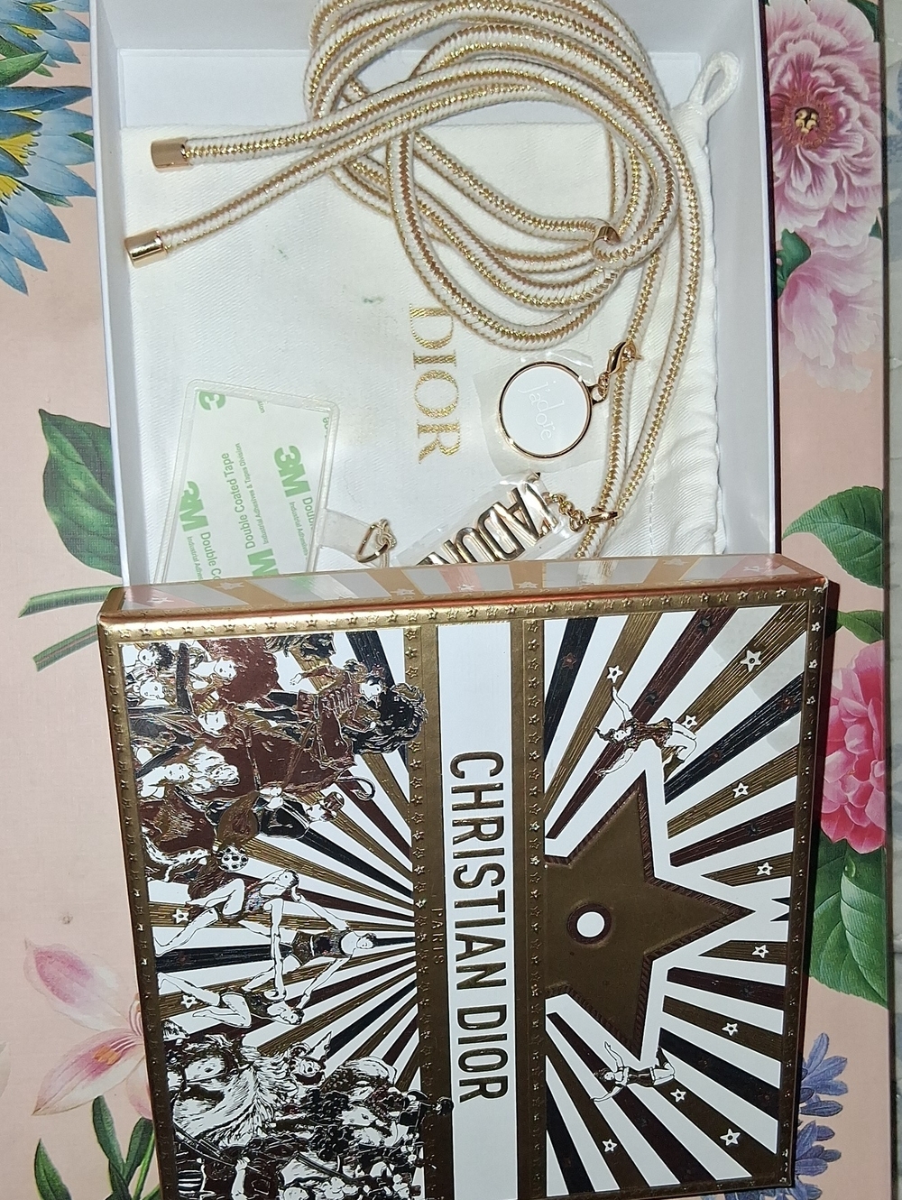 Dior Cream and Gold 'JADORE' Lanyard.